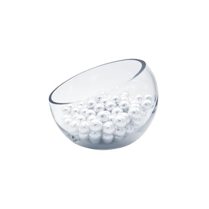 WGVI Slant Cut Bowl Glass Vase, Width 6.7", Height 5", Clear Terrarium, Candy Dish, Fruit Jar, Floral Container for Wedding Party Event, Home Office Decor, 1 Piece - size: Slant Bowl 5"H