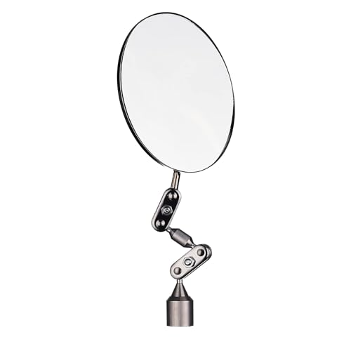 HARDK Magnetic Base Inspection Mirror Welding Mirror - Swivel Angle Ball Joint Antenna Mirror-3.35 Inch Diameter - size: 3.35 inch