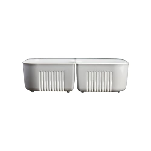 Dual Compartment Cleaning Bin | Compact, Durable, and Highly Functional with Dual Removable Baskets | The Ultimate No-Spill Cleaning Solution