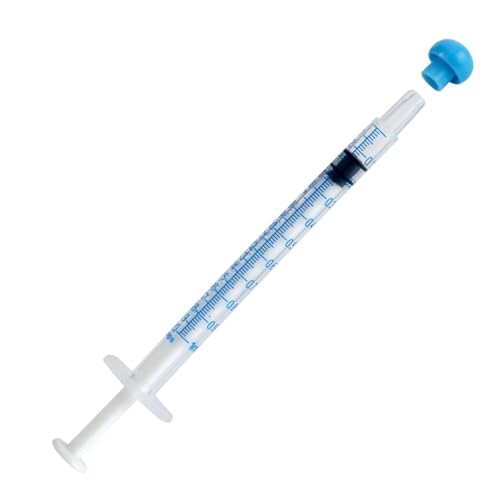ONE-CARE 1ml Oral Syringe with Cap, Slip Tip Liquid Dispensers, 100/Box | Individually Wrapped, Food-Grade Plastic, Accurate Graduation for Precise Liquid Dosing, Oral Feed - Infants, Adults & Pets - size: 1ml