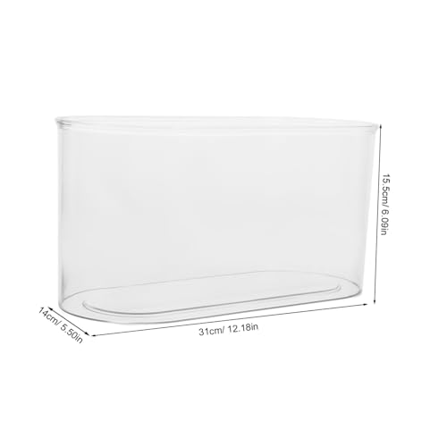 YARNOW Desktop Transparent Plastic Aquarium Shatterproof Betta Fish Tank for Turtle Reptile Shrimp and Crab Habitat Easy to Clean Compact Design for Home Office