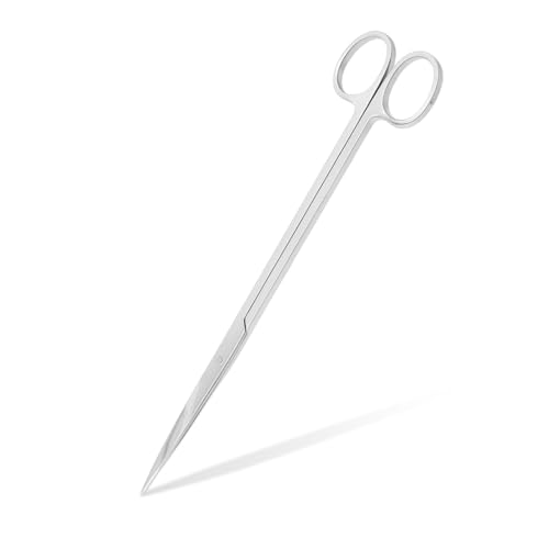 Mandala Crafts Stainless Steel 10" Straight Fish Tanks Aquarium Scissors | Extra Long, Rust Resistant Stainless Steel, Trimming Aquatic Plants, Bowls, Terrariums, Freshwater & Saltwater Aquascape - color: Stainless Steel Straight Scissors, size: 10 Inches