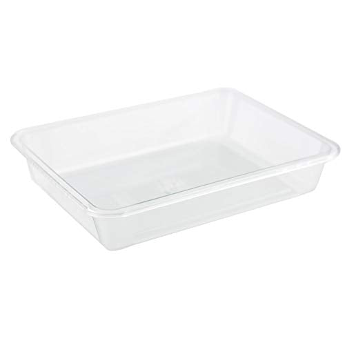 OMEM Reptile Drinking Tray - Large Water Dish Plastics Plate for Turtles, Small Reptiles, Ball Pythons, Lizards, and Snake Cages Bowl (L=32x25x5.5cm, White) - color: White, size: L=32*25*5.5