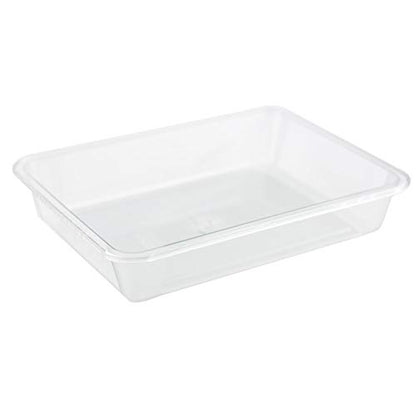 OMEM Reptile Drinking Tray - Large Water Dish Plastics Plate for Turtles, Small Reptiles, Ball Pythons, Lizards, and Snake Cages Bowl (L=32x25x5.5cm, White) - color: White, size: L=32*25*5.5