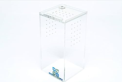Acrylic Terrarium – Magnetic Mini & Nano Enclosures for Reptiles, Amphibians, Invertebrates, Tarantulas, Scorpions, Frogs, Geckos & Exotic Pets (3 x 3 x 6 inches, 0.23 Gallon) - size: 3 x 3 x 6 inches, 0.23 gallon