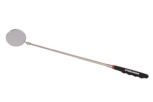 Steelman 29-Inch Telescoping Auto Inspection Mirror, Durable Steel, Articulating 3.25-Inch Round Mirror, Contoured Grip - size: 29 inches