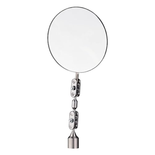 HARDK Magnetic Base Inspection Mirror Welding Mirror - Swivel Angle Ball Joint Antenna Mirror-3.35 Inch Diameter - size: 3.35 inch