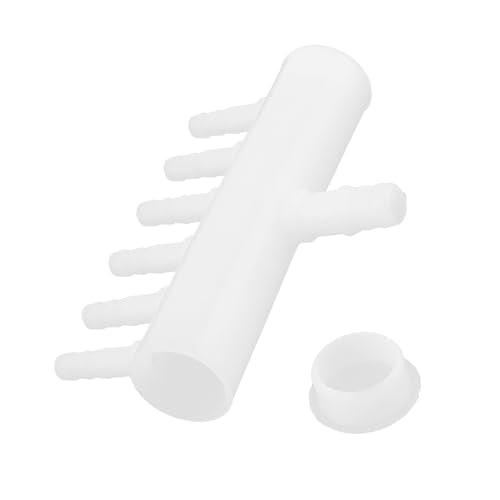 Air Control Valves, 6 Outlet Plastic Pond Pump Manifold Air Divider Valve for Aquarium Fish Tank, 0.22inch Dia (White)