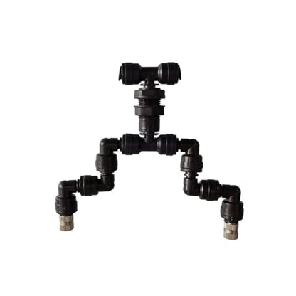 Reptile Adjustable Watering Fogger Mister With Quick-attach Nozzle（0.3mm) Connect With 1/4'' Pipe 1/2/3/4 Head(2-Head Black) - color: 2-Head Black