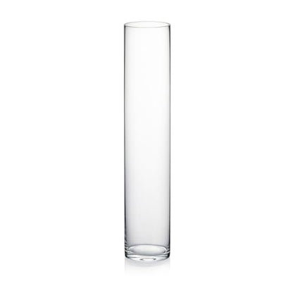 WGVI Quality Thick Weighted Tall Clear Cylinder Glass Vases, 4" W x 20" H, Flower Arrangement Floating Candle Holders Wedding Centerpieces Event Floral Container Tabletop Display Décor, 1 Piece - size: 4"x20"H