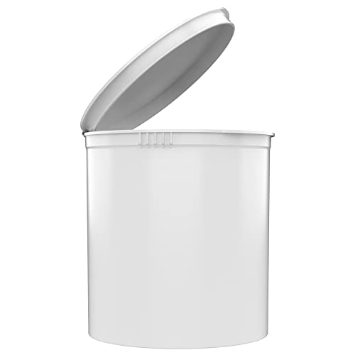 90 Dram CR Plastic Packaging Pop Top Containers - Child Resistant Travel Holder Vial Bottles - 60 qty (White) - color: White