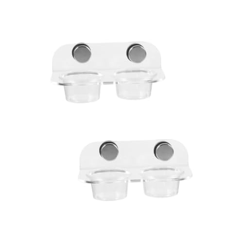 SUPVOX Magnetic Gecko Feeding Ledge with 2 Reptile Feeding Cups for Lizards and Small Reptiles Easy to Clean Durable Food and Water Dish