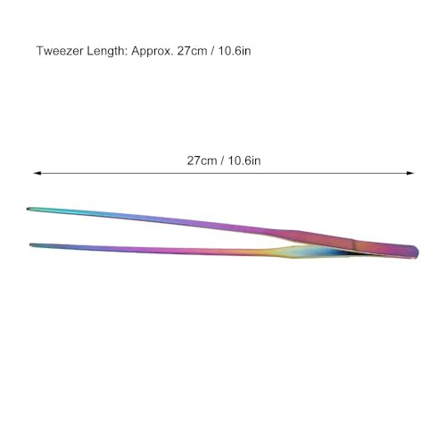 10.6Inch Stainless Steel Aquarium Tweezers Curved Design Ergonomic Non-Slip Grip for Planted Tank Fish Feeding Reptile Care(Straight Tweezers) - style: Straight Tweezers