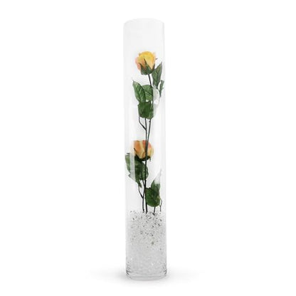WGVI Quality Thick Weighted Tall Clear Cylinder Glass Vases, 4" W x 24" H, Flower Arrangement Floating Candle Holders Wedding Centerpieces Event Floral Container Tabletop Display Décor, 1 Piece - size: 4"x24"H