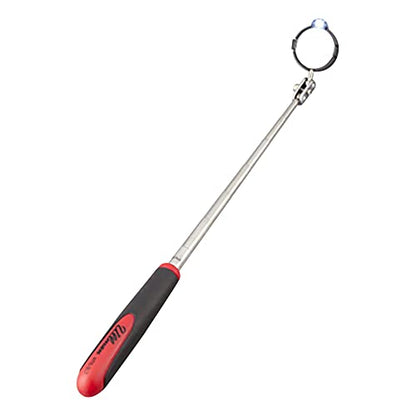 Ullman Devices HTE-LT2 Round Inspection Mirror - Swivel Free LED Telescopic Mirror with Quick Release Tab, Stainless Steel Handle - size: Diameter: 1-3/8", Length: 6-1/2" to 35"
