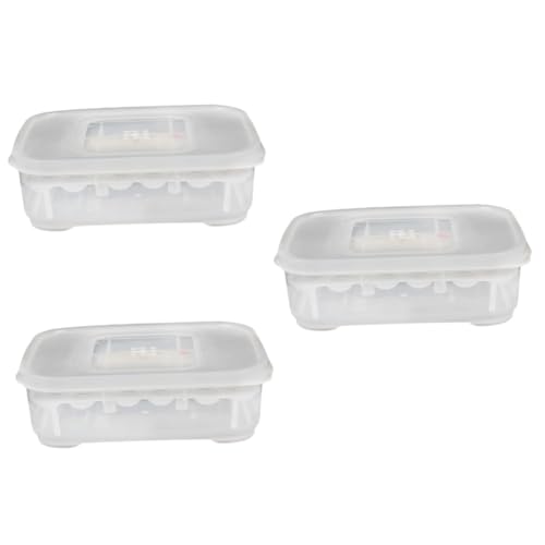 FRCOLOR 3pcs Transparent Breeding Isolation Box Incubator for Reptiles Suitable for Snakes and Lizards to Eggs Easy to Clean with Thermometer Color