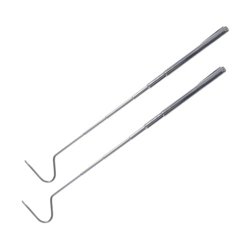 Mipcase 2pcs Retractable Snake Catching Hooks Reptile Tool Snake Grabber for Wild Catching and Feeding Bowl Handling