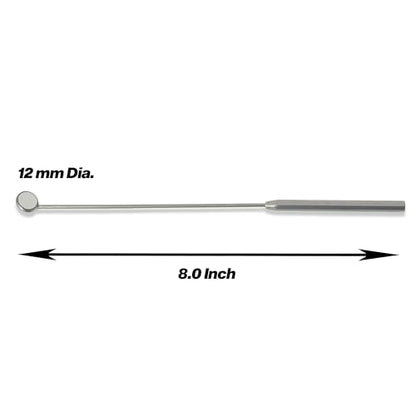 Laryngeal Oral Mirror No. 1 with Handle, 12MM Dia. Small Inspection Mirror for HVAC Tongue Mirror ENT Throat Mirror Automotive Mirror