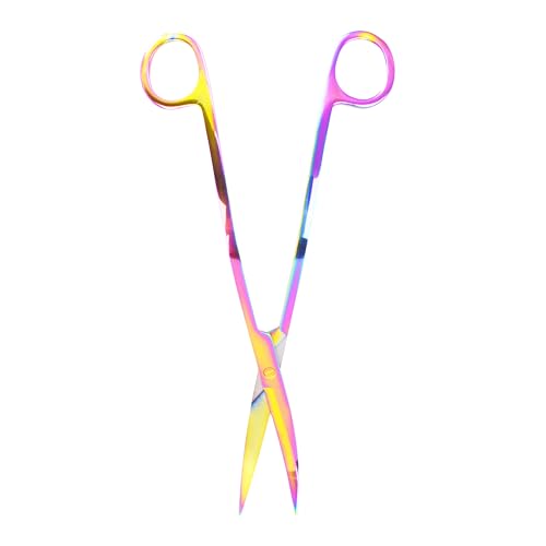 Mandala Crafts Rainbow 10" Wave Aquarium Scissors for Fish Tanks Terrariums | Curved, Extra Long, Rust Resistant Stainless Steel, Trimming Aquatic Plants, Bowls, Freshwater & Saltwater Aquascape - color: Rainbow Wave Scissors, size: 10 Inches