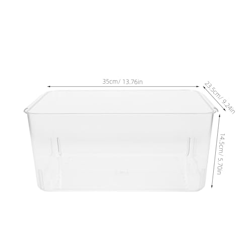 Desktop Aquarium Tank with Shatterproof Plastic, Rectangular Tortoise and Betta Fish Habitat with Lid, Small Reptile Terrarium for Home and Office Ecosystem