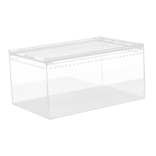 Reptile Breeding Box Terrarium breeding Box Acrylic Construction to Prevent Escapes Removable Basin for Quick Clean-up Suitable for, 30cmx20cmx15cm - size: 30cmx20cmx15cm