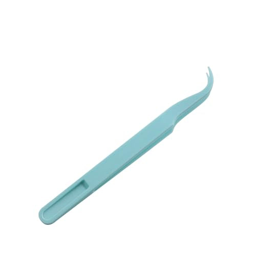 JCBIZ 24PCS 120MM Elbow DIY Plastic Notebook Tweezers Blue Sticker Stationery Toy Clips for Bead Craft Sticker Application Reptile Feeding