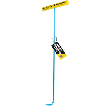 T&T Tools 42-Inch Handy Hook Lifting Tool - 3/8" Single Hook End - 1 Pack | Solid Steel Construction, Heavy Duty Lifting, Septic Tank Riser, Grates, Storm Drains, Pallet Pulling, Bright Blue Finish - size: 1 Pack - 42 Inch Handy Hook - Single Hook End