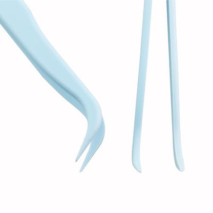 14PCS 4.5 Inch Plastic Curved Tweezers 11.5 cm Blue For Picking Up Beads Gems and Stickers Ideal for DIY Jewelry Making Crafts Baking Decorations and Feeding Reptiles
