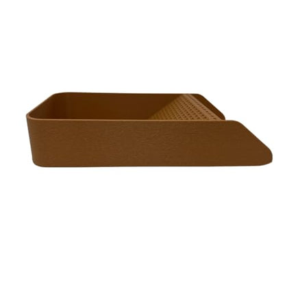 Hermit Crab, Lizard, Turtle, Amphibian XL Watering Pool | Platform Pool Accessory with Access Ramp for Pet Habitats | 9.75" x 5" | Made in USA (X-Large) (Fresh Only, Tan) - color: Fresh Only, Tan