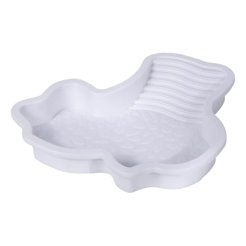 Turtle Water Pool Turtle Pool Aquarium Ornament Aquatic Climbing Pet | Turtle Soaking Tub with Ladder Turtle Pool Scenery for Gecko, Turtle, Bearded Dragon, Aquatic Climbing Pet, Amphibians - color: White