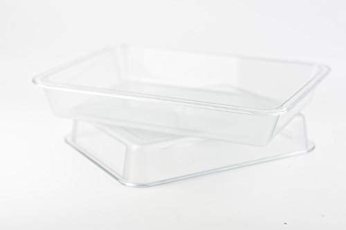 OMEM Reptile Drinking Tray - Large Water Dish Plastics Plate for Turtles, Small Reptiles, Ball Pythons, Lizards, and Snake Cages Bowl (L=32x25x5.5cm, White) - color: White, size: L=32*25*5.5