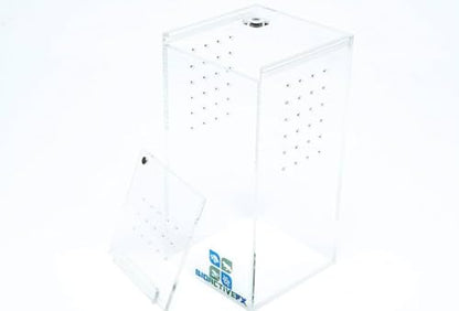 Acrylic Terrarium – Magnetic Mini & Nano Enclosures for Reptiles, Amphibians, Invertebrates, Tarantulas, Scorpions, Frogs, Geckos & Exotic Pets (3 x 3 x 6 inches, 0.23 Gallon) - size: 3 x 3 x 6 inches, 0.23 gallon