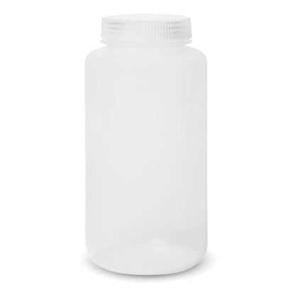 United Scientific™ Reagent Bottle, Polypropylene Wide Mouth, 1000ml, 1-Pack | 32 oz Capacity, Autoclavable, Leakproof Seal Ring, BPA and Phthalate Free, RoHS Compliant, Wide Mouth Bottles with Caps - size: 32 oz (Pack of 1)