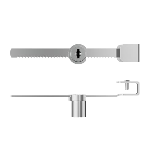 Sliding Glass Door Ratchet Lock with Chrome Finish – Keyed Alike, Fits 4-8mm Glass, Secure Showcase Display Case Lock for Cabinets, Retail Stores & Home Use - 8 Pack - size: 8 Pack