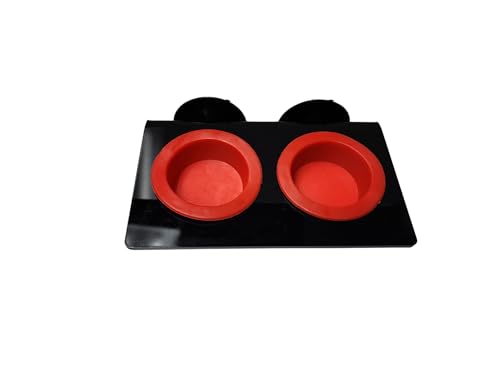 Large Reptile Feeding Ledge with Suction Cups – Elevated Platform Fits 1.5 & 2 oz Cups Food & Water Dish Holder for Crested Geckos, Gargoyle Geckos, Tree Frogs & Arboreal Reptiles