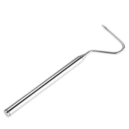 Adjustable Stainless Steel Snake Hook Retractable Long Handle Professional Amphibious Reptile Catching Tool Accessories(Silver) - color: Silver