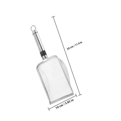 Stainless Steel Cat Litter Scoop and Reptile Litter Shovel with 1.5x1.5mm Mesh Sifter for Pet Waste Cleaning and Small Animal Bedding Maintenance