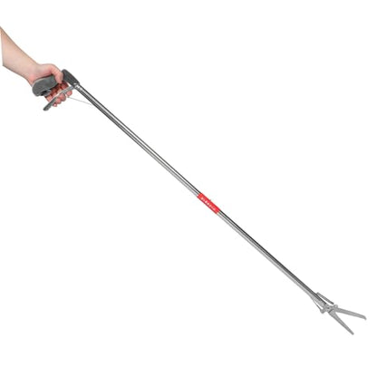 POPETPOP Stainless Steel Snake Handling Grabber Tool Long Reach Reptile Catcher Straight Mouth Design for Snakes Crabs and Loaches Multi-Functional User-Friendly Grabber