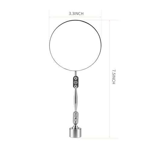 HARDK Inspection Mirror with Portable Magnetic Base, Adjustable Head, for Arc MIG Spot Welding Equipment Inspection Tools,Free Your Hands and Provide Convenient Visual Services - size: BIG BASE WIITH 3.3 INCH