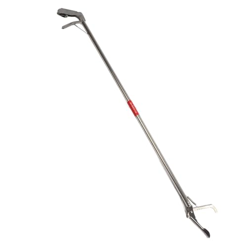 Focket Snake Grabber Tool, Professional Stainless Steel Extra Long Collapsible Reptile Tong Heavy Duty Wide Jaw with Lock for Outdoor Snake Catching