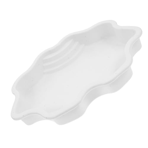Large Reptile Water Bowl and Turtle Feeding Dish, White Shallow Bathing Pool for Soaking and Drinking, Sturdy Water Dispenser Suitable for Outdoor Turtle and Lizard Habitats