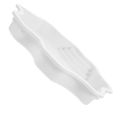 VICASKY Large White Reptile Water Bowl and Bathing Pool with Ramp, Sturdy Feeding Dish and Soaking Basin for Terrarium Use
