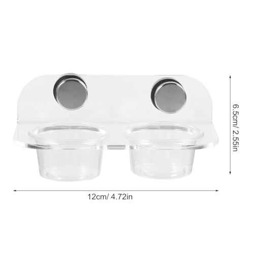 Kisangel Magnetic Reptile Feeding Cup Ledge Gecko Feeder Ledge with 20 Cups Acrylic Food and Water Dish for Small Lizards Terrarium Feeding Rack 4.72 X 2.55 X 2.16 in