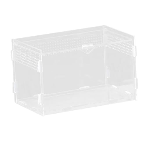 Reptile Breeding Box Terrarium Professional Clear Animal Habitat Cage with Ventilation Holes for Geckos Frogs Hermit Crabs- 20x12x12cm