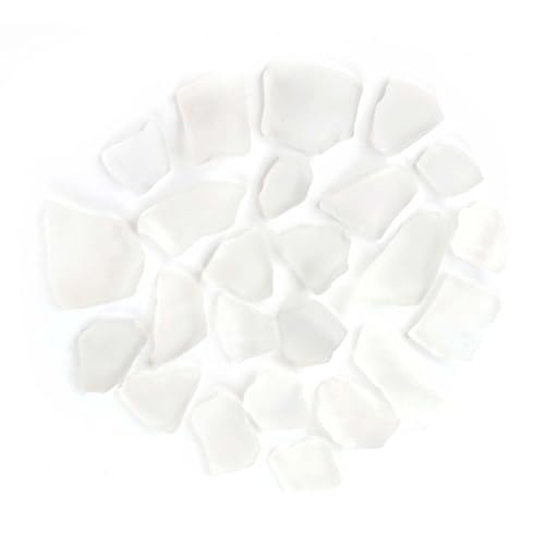 Galapagos (05132) Aquarium Sea Glass – Tumbled Decorative Glass for Aquariums, Terrariums, Crafts, Vases, and Home Decor, 4 lb Bag, Frosted White | Tumbled Decorative Glass for Aquariums, Terrariums, Crafts, Vases, and Home Decor, 05132