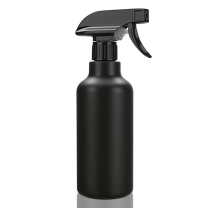 16.9oz/500ml Plastic Spray Bottles 1 Pack, Adjustable Mist/Stream | Refillable heavy duty spray containers for plants, cooking, hair care and household cleaning - color: 16.9oz-Black