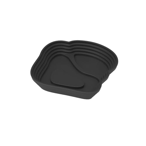 Amphibians Feeding Soaking Pool Multifunctional Reptiles Habitat Water Feeding Bowl Platform with Step Design Reptiles Sunbathing and Station - color: Black, size: Small