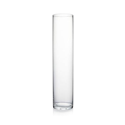 WGVI Quality Thick Weighted Tall Clear Cylinder Glass Vases, 4" W x 18" H, Flower Arrangement Floating Candle Holders Wedding Centerpieces Event Floral Container Artistic Display Home Decor, 1 Piece - size: 4"x18"H