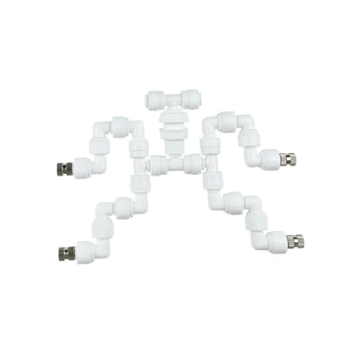 4 Head Garden Watering Reptile Fogger Mister With Quick Connecting Nozzle 0.3mm Connect With 6.35mm Pipe(4-Head White) - color: 4-Head White