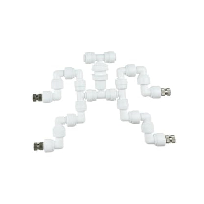 4 Head Garden Watering Reptile Fogger Mister With Quick Connecting Nozzle 0.3mm Connect With 6.35mm Pipe(4-Head White) - color: 4-Head White